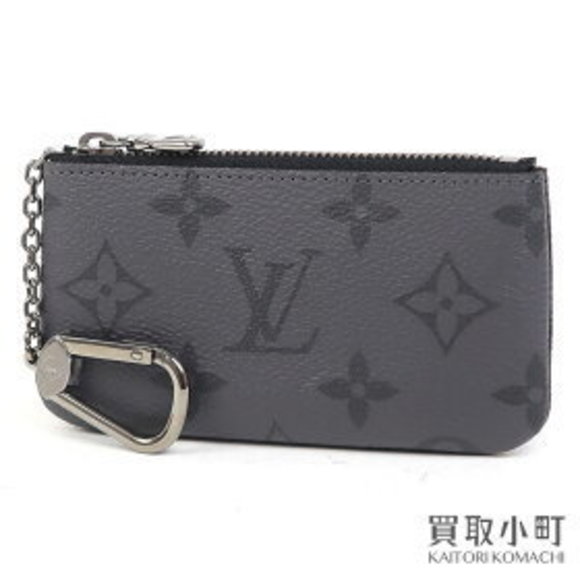 Louis Vuitton Card Key Case Pochette Eclipse Black Reverse Wallet - Picture 1 of 8